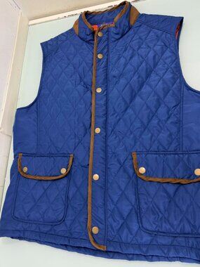 Alan Flusser Quilted Chore Vest Jacket Mens XXL 2XL Full Zip Sleeveless Outdoor